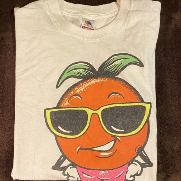 Vintage Fruit of the Loom Single Stitch Sunny Florida Orange Large White T-Shirt - Picture 5 of 16